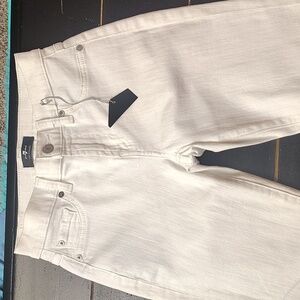 7 For All Mankind Women's White Straight Leg Jeans